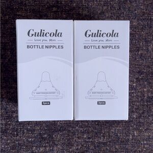 Unopened Gulicola Bottle Nipples Two 3pcs Sets Size L & LL